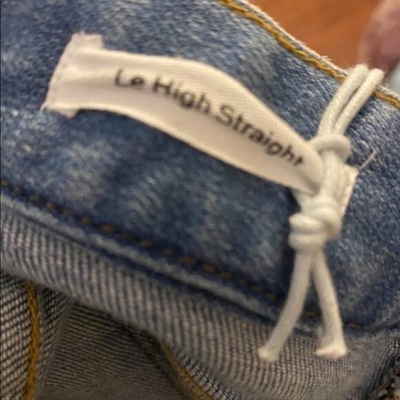 Frame Le High Straight Tie Waist Raw Hem Jeans Size 25 NWOT - Picture 10 of 11